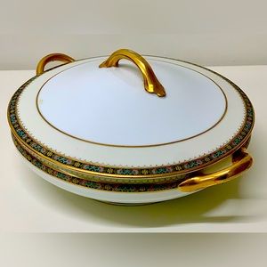 Early 20th Century NORITAKE M JAPAN CHATILLON Gold Trim Lidded Vegetable Bowl